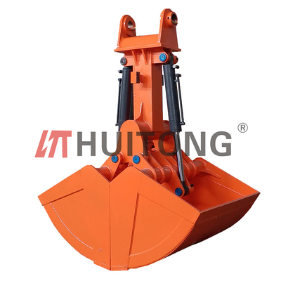 Customized Yellow Color Clamshell Bucket 0.4-6 Cubic Meters Capacity For Excavator
