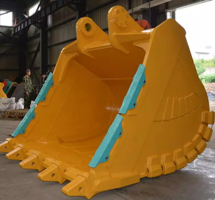 Strength Q355 Excavator Bucket With Hardox400 Teeth Yellow/Black Color For Heavy Duty Work