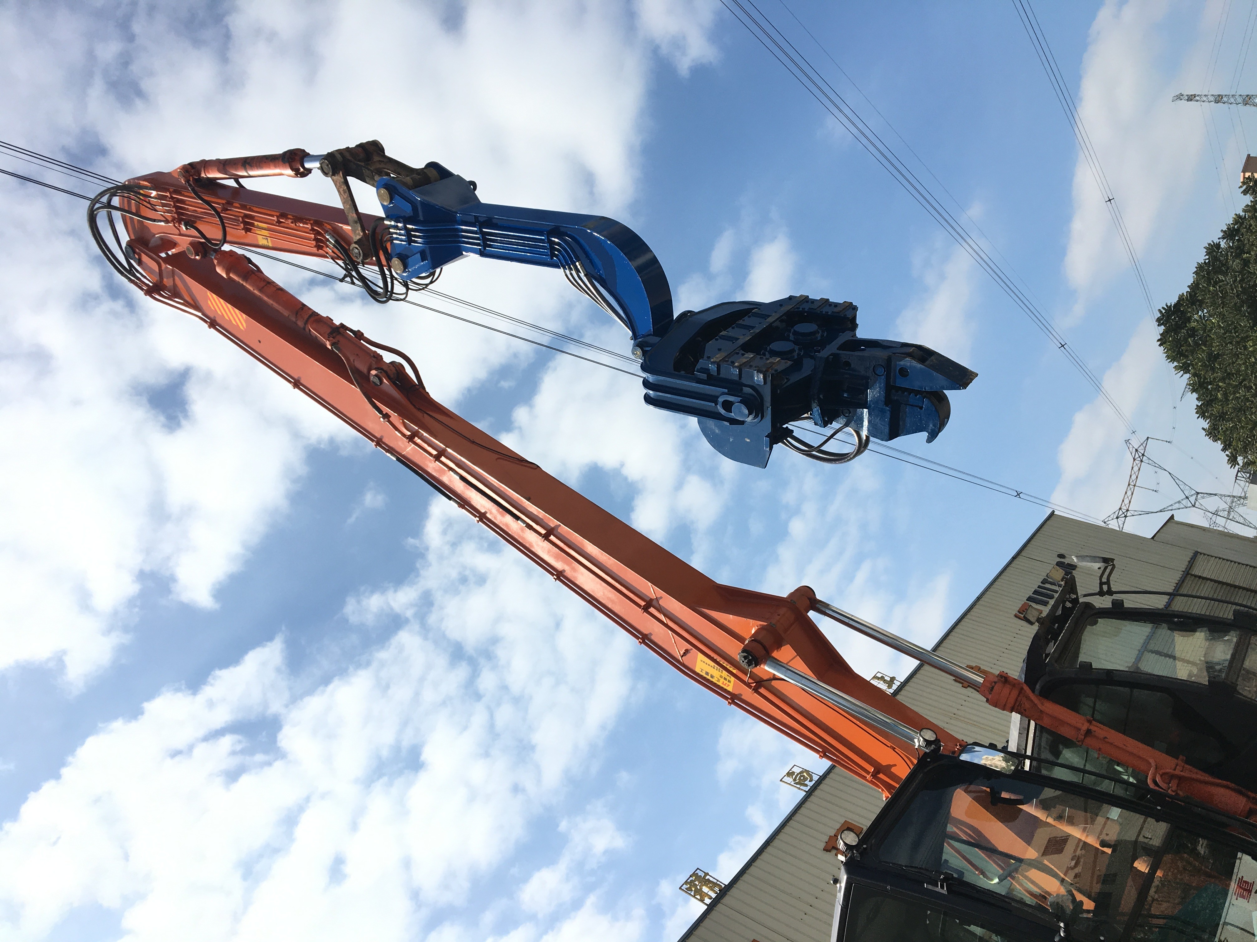 20M Excavator Sheet Pile Driving Long Boom For R420 Long Reach Boom ...