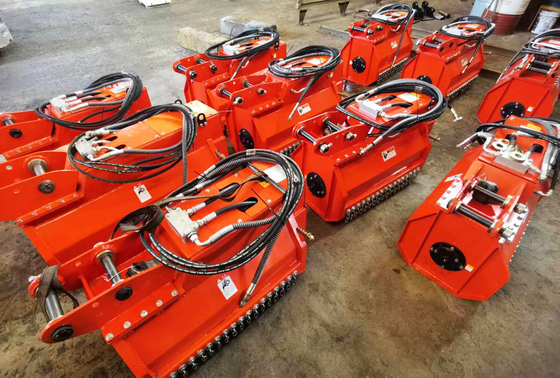 Certified Orange Flail Mower for Excavators - Various Cutting Widths
