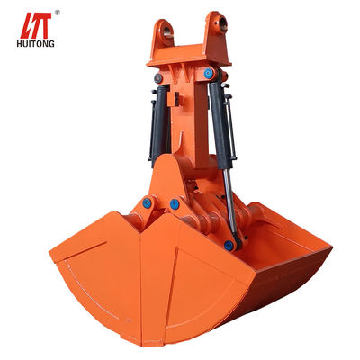 Heavy Duty 1.2m³ Rotatable Double Cylinder Clamshell Bucket Hydraulic Grapple Bucket For 21-24Ton Excavator PC210 SH240 EX220 Digger Loading Sand Stone Mudfor Dredging River Cleaning Earthmoving Work