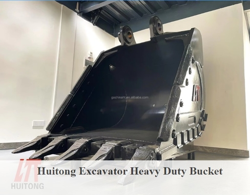 Huitong Excavator Rock Bucket with Reversible Tips, 25 T Mining Bucket for Quarry/Demolition, OEM Available