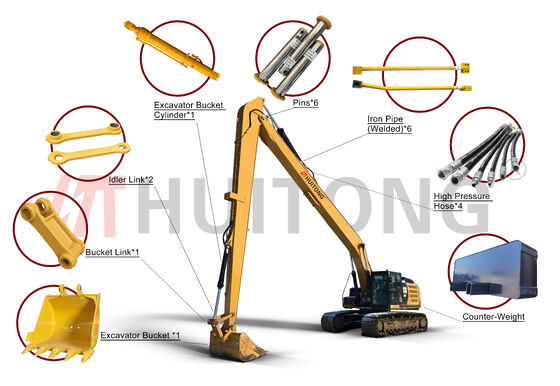 Heavy Duty Mining Long Reach Excavator Boom Q355B Q420 Function Boom 10-30 Meters