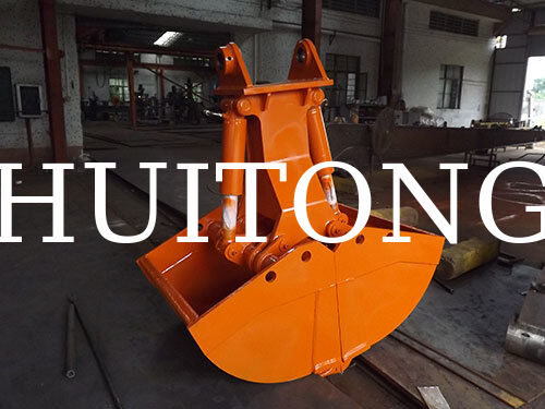 Factory Supply Excavator Hydraulic Clamshell Bucket HUITONG High Quality Q355B Material 3-5Ton 0.4m for Material Re-handling/Foundation Excavation/Ship Hold Loading & Unloading