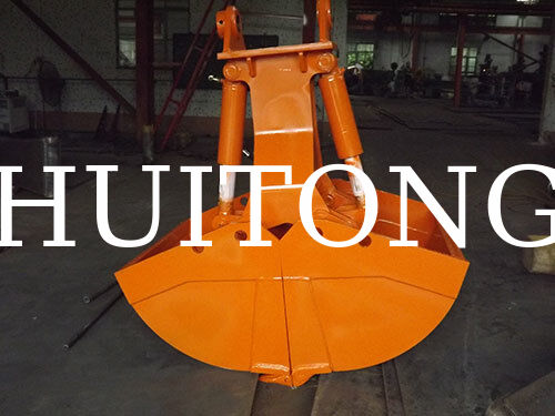 Factory Supply Excavator Hydraulic Clamshell Bucket HUITONG High Quality Q355B Material 21-24Ton 1.2m for Material Re-handling/Foundation Excavation/Ship Hold Loading & Unloading