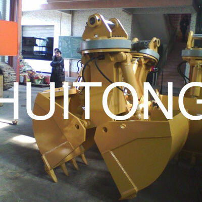 Factory Supply Excavator Hydraulic Rotating Clamshell Bucket HUITONG High Quality Q355B Material 11-16Ton 0.6-0.8m for Material Re-handling/Foundation Excavation/Ship Hold Loading & Unloading