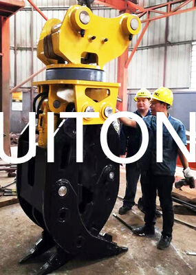 HUITONG Excavator Hydraulic Rotating Grapple PC200/CAT320 for Wood Cutting Attachment/Forestry / Log Yard/Scrap / Recycling Yard