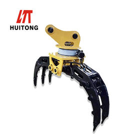 Heavy Duty Q355B Excavator Log Grapple For Wood / Tree / Tock Grabbing