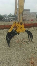 1000-2200mm Opening Width Excavator Log Grapple For Black / Blue Wood / Tree / Tock Grabbing