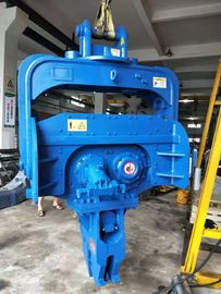 Blue Hydraulic Pile Hammer , Excavator Vibro Hammer Sheet Pile Attachments