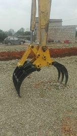 Non Rotatable Excavator Mechanical Grapple Tough Material High Working Strength
