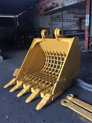 Excavator Garbing Sieving Bucket Heavy Duty Hardox450 Yellow /Black 0.2-2.8 Cubic Meter