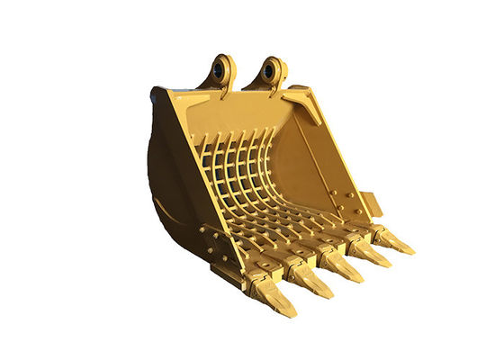 Excavator Garbing Sieving Bucket Heavy Duty Hardox450 Yellow /Black 0.2-2.8 Cubic Meter