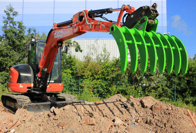 Customized 5-8 Claws Excavator Rock Rake For Kato HD130 HD200