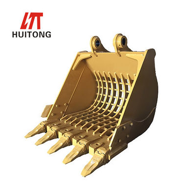 Yellow / Black Excavator Skeleton Bucket For Ditching Cleaning And Sieving With Hardox450/500 Q355B