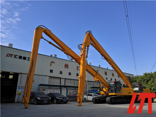 Heavy Equipment Excavator Long Boom Arm For Pile Driving Driver Attachment