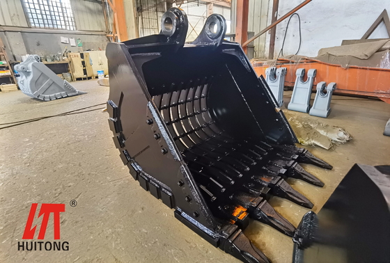 Yellow Excavator Skeleton Bucket Hardox450 Heavy Duty Type for Garbing and Cleaning