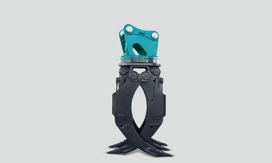 Q690 Excavator Hydraulic Rotating Grapple Attachments Customized Color