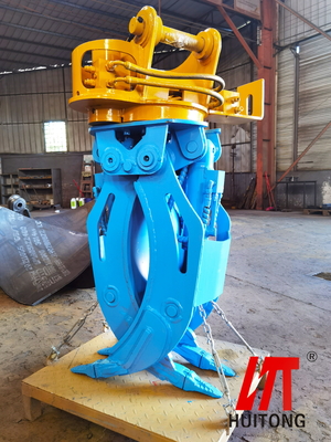 Kobelco SK220 Excavator Hydraulic Rotating Grapple For Construction