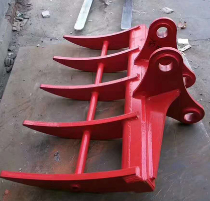 6 Teeth 10-13 Ton Excavator Root Rake For Deawoo DH100 DH130 DH150