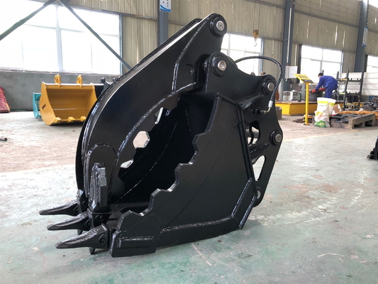 Hydraulic Excavator Thumb Bucket Yellow Opening Width 500mm-2000mm Customizable