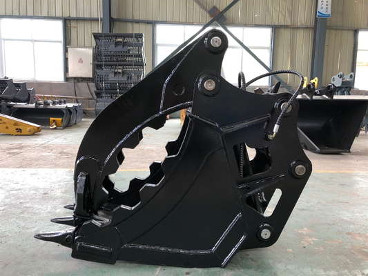 4.3 Cubic Meters Hydraulic Thumb Bucket Excavator Attachment Grip And Hold Materials