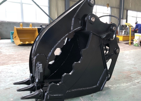 3-100 Tons Gripping Capacity Excavator Thumb Bucket Q355B NM400/450/500 Hardox450/500/550 Yellow