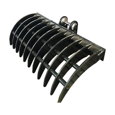 Black / Green Excavation Brush Rake With Sharp Tines - Standard Shape