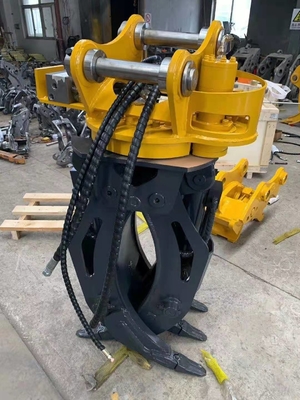 Black Excavator Rotating Grapple  Opening Width Adjustments 1000-2200mm