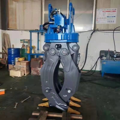 Black Blue Color Excavator Rotating Grapple ISO9001 For Purchase Constructed