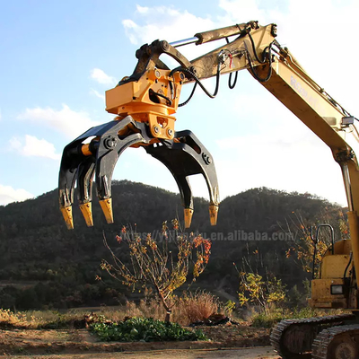 Q345B Excavator Hydraulic Manual Grapple For Heavy Work Rock Stone Wood Car