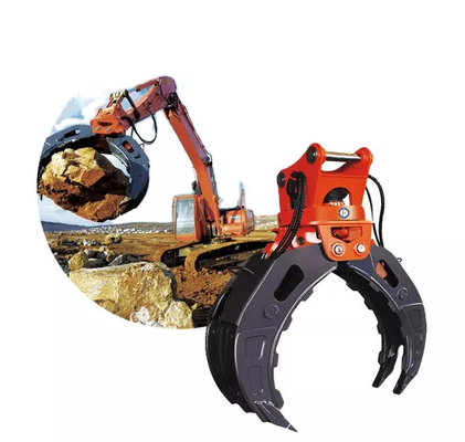 Q345B Excavator Peel Grab Steel Scrap Grapple 360 Degree Rotation Hydraulic