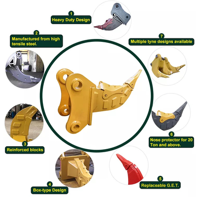 Heavy Duty Teeth Excavator Stump Ripper For 6-10 Ton Machines