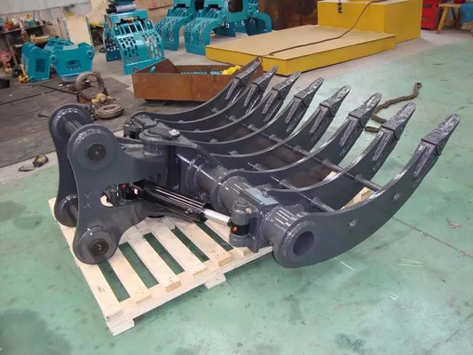 5-8 Teeth Excavator Land Clearing Rake For Kobelco SK120 SK150