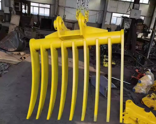 5-8 Teeth Excavator Land Clearing Rake For Kobelco SK120 SK150