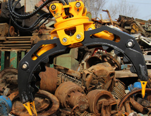 Q345B Excavator Peel Grab Steel Scrap Grapple 360 Degree Rotation Hydraulic