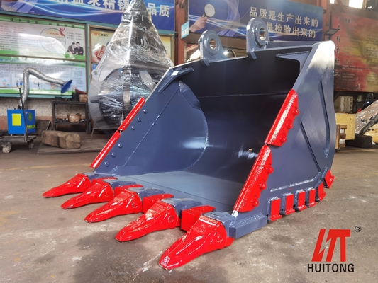 Heavy Duty Rock Bucket Rocks And Gravels Bucket With Q355 Strength Teeth Custom Weight Range