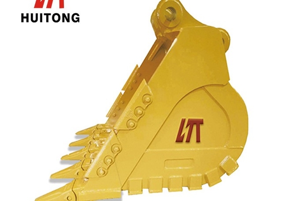 Heavy Duty Rock Collecting Bucket With Strength Teeth Q355/NM400/Hardox400 Yellow/Black Design